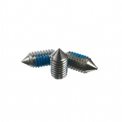 DIN551 stainless steel 304 316 Micro precise self-locking slotted set screw with blue nylon