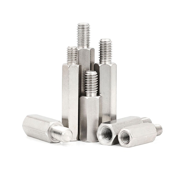 Stainless steel Single-head hex stud single-through male and female screw
