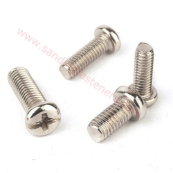Stainless steel din7985 slotted drive pan head machine screw
