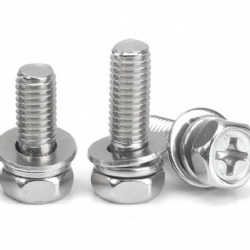 304 Stainless steel M4 M5 M6 Steel Zinc Plated Pan Head Sems Machine Combined Screw with Flat Washer spring washer Sems Screw